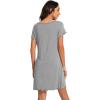 image:imageWiWi Bamboo Viscose Nightgowns for Women Super Soft Short Sleeve V Neck Sleep Dress Cooling Plus Size Lounge Sleepwear S4XDheather Grey