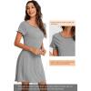 image:imageWiWi Bamboo Viscose Nightgowns for Women Super Soft Short Sleeve V Neck Sleep Dress Cooling Plus Size Lounge Sleepwear S4XDheather Grey