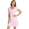 image:imageWiWi Bamboo Viscose Nightgowns for Women Super Soft Short Sleeve V Neck Sleep Dress Cooling Plus Size Lounge Sleepwear S4XDpink