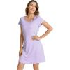 image:imageWiWi Bamboo Viscose Nightgowns for Women Super Soft Short Sleeve V Neck Sleep Dress Cooling Plus Size Lounge Sleepwear S4XDtaro Purple
