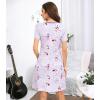 image:imageWiWi Bamboo Viscose Nightgowns for Women Super Soft Short Sleeve V Neck Sleep Dress Cooling Plus Size Lounge Sleepwear S4XGreyPeony