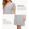 image:imageWiWi Bamboo Viscose Nightgowns for Women Super Soft Short Sleeve V Neck Sleep Dress Cooling Plus Size Lounge Sleepwear S4XHeather Grey