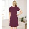 image:imageWiWi Bamboo Viscose Nightgowns for Women Super Soft Short Sleeve V Neck Sleep Dress Cooling Plus Size Lounge Sleepwear S4XMulberry
