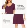 image:imageWiWi Bamboo Viscose Nightgowns for Women Super Soft Short Sleeve V Neck Sleep Dress Cooling Plus Size Lounge Sleepwear S4XMulberry