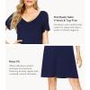 image:imageWiWi Bamboo Viscose Nightgowns for Women Super Soft Short Sleeve V Neck Sleep Dress Cooling Plus Size Lounge Sleepwear S4XNavy