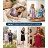 image:imageWiWi Bamboo Viscose Nightgowns for Women Super Soft Short Sleeve V Neck Sleep Dress Cooling Plus Size Lounge Sleepwear S4XNavy Floral