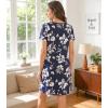 image:imageWiWi Bamboo Viscose Nightgowns for Women Super Soft Short Sleeve V Neck Sleep Dress Cooling Plus Size Lounge Sleepwear S4XNavy Floral
