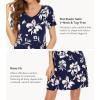image:imageWiWi Bamboo Viscose Nightgowns for Women Super Soft Short Sleeve V Neck Sleep Dress Cooling Plus Size Lounge Sleepwear S4XNavy Floral