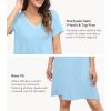 image:imageWiWi Bamboo Viscose Nightgowns for Women Super Soft Short Sleeve V Neck Sleep Dress Cooling Plus Size Lounge Sleepwear S4XPale Blue