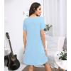 image:imageWiWi Bamboo Viscose Nightgowns for Women Super Soft Short Sleeve V Neck Sleep Dress Cooling Plus Size Lounge Sleepwear S4XPale Blue