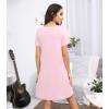 image:imageWiWi Bamboo Viscose Nightgowns for Women Super Soft Short Sleeve V Neck Sleep Dress Cooling Plus Size Lounge Sleepwear S4XPink