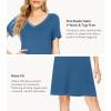 image:imageWiWi Bamboo Viscose Nightgowns for Women Super Soft Short Sleeve V Neck Sleep Dress Cooling Plus Size Lounge Sleepwear S4XPrussian Blue