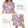 image:imageWiWi Bamboo Viscose Nightgowns for Women Super Soft Short Sleeve V Neck Sleep Dress Cooling Plus Size Lounge Sleepwear S4XPurpleFloral