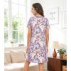 image:imageWiWi Bamboo Viscose Nightgowns for Women Super Soft Short Sleeve V Neck Sleep Dress Cooling Plus Size Lounge Sleepwear S4XPurpleFloral
