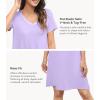 image:imageWiWi Bamboo Viscose Nightgowns for Women Super Soft Short Sleeve V Neck Sleep Dress Cooling Plus Size Lounge Sleepwear S4XTaro Purple