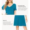 image:imageWiWi Bamboo Viscose Nightgowns for Women Super Soft Short Sleeve V Neck Sleep Dress Cooling Plus Size Lounge Sleepwear S4XTeal Blue