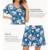 image:imageWiWi Bamboo Viscose Nightgowns for Women Super Soft Short Sleeve V Neck Sleep Dress Cooling Plus Size Lounge Sleepwear S4XTeal BluePeony