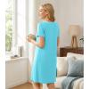 image:imageWiWi Bamboo Viscose Nightgowns for Women Super Soft Short Sleeve V Neck Sleep Dress Cooling Plus Size Lounge Sleepwear S4XTurquoise