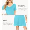 image:imageWiWi Bamboo Viscose Nightgowns for Women Super Soft Short Sleeve V Neck Sleep Dress Cooling Plus Size Lounge Sleepwear S4XTurquoise