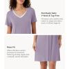 image:imageWiWi Bamboo Viscose Nightgowns for Women Super Soft Short Sleeve V Neck Sleep Dress Cooling Plus Size Lounge Sleepwear S4XViolet