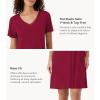 image:imageWiWi Bamboo Viscose Nightgowns for Women Super Soft Short Sleeve V Neck Sleep Dress Cooling Plus Size Lounge Sleepwear S4XWine