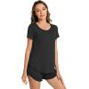 image:imageWiWi Bamboo Viscose Pajama Set for Women Soft Short Sleeve Top and Short 2 Piece Pjs Sleepwear Summer Cooling LoungewearBlack