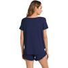 image:imageWiWi Bamboo Viscose Pajama Set for Women Soft Short Sleeve Top and Short 2 Piece Pjs Sleepwear Summer Cooling LoungewearNavy