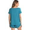 image:imageWiWi Bamboo Viscose Pajama Set for Women Soft Short Sleeve Top and Short 2 Piece Pjs Sleepwear Summer Cooling LoungewearNavy Blue
