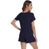 image:imageWiWi Bamboo Viscose Womens Pajama Sets Tshirt amp Sleep Shorts Loungewear Set Soft 2 Piece Pjs Summer Cooling Sleepwear SXXLNavy
