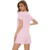 image:imageWiWi Bamboo Viscose Womens Pajama Sets Tshirt amp Sleep Shorts Loungewear Set Soft 2 Piece Pjs Summer Cooling Sleepwear SXXLPink