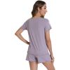 image:imageWiWi Bamboo Viscose Womens Pajama Sets Tshirt amp Sleep Shorts Loungewear Set Soft 2 Piece Pjs Summer Cooling Sleepwear SXXLViolet