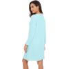 image:imageWiWi Long Sleeve Bamboo Viscose Nightgowns for Women Soft Cooling Lightweight Sleep Night Dress for Women Sleepwear SXXLAaqua