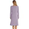 image:imageWiWi Long Sleeve Bamboo Viscose Nightgowns for Women Soft Cooling Lightweight Sleep Night Dress for Women Sleepwear SXXLBviolet