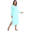 image:imageWiWi Long Sleeve Bamboo Viscose Nightgowns for Women Soft Cooling Sleep Night Dress Shirts for Women Sleepwear SXXLAaqua