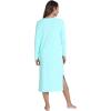 image:imageWiWi Long Sleeve Bamboo Viscose Nightgowns for Women Soft Cooling Sleep Night Dress Shirts for Women Sleepwear SXXLAaqua