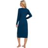 image:imageWiWi Long Sleeve Bamboo Viscose Nightgowns for Women Soft Cooling Sleep Night Dress Shirts for Women Sleepwear SXXLAink Blue