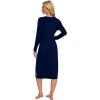 image:imageWiWi Long Sleeve Bamboo Viscose Nightgowns for Women Soft Cooling Sleep Night Dress Shirts for Women Sleepwear SXXLAnavy