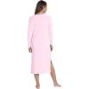 image:imageWiWi Long Sleeve Bamboo Viscose Nightgowns for Women Soft Cooling Sleep Night Dress Shirts for Women Sleepwear SXXLApink