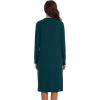 image:imageWiWi Long Sleeve Bamboo Viscose Nightgowns for Women Soft Cooling Sleep Night Dress Shirts for Women Sleepwear SXXLBdark Bluish Green