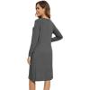 image:imageWiWi Long Sleeve Bamboo Viscose Nightgowns for Women Soft Cooling Sleep Night Dress Shirts for Women Sleepwear SXXLBdark Heather Grey