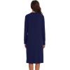 image:imageWiWi Long Sleeve Bamboo Viscose Nightgowns for Women Soft Cooling Sleep Night Dress Shirts for Women Sleepwear SXXLBnavy