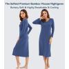 image:imageWiWi Nightgowns for Women Super Soft Viscose from Bamboo Long Sleeve Nightshirts Cooling Sleepwear Plus Size Nightshirts S3XBlue