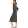 image:imageWiWi Nightgowns for Women Super Soft Viscose from Bamboo Long Sleeve Nightshirts Cooling Sleepwear Plus Size Nightshirts S3XCharcoal Grey