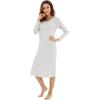 image:imageWiWi Nightgowns for Women Super Soft Viscose from Bamboo Long Sleeve Nightshirts Cooling Sleepwear Plus Size Nightshirts S3XLight Grey