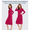 image:imageWiWi Nightgowns for Women Super Soft Viscose from Bamboo Long Sleeve Nightshirts Cooling Sleepwear Plus Size Nightshirts S3XRose Red