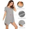 image:imageWiWi Nightgowns for Women Viscose from Bamboo Short Sleeve Sleepwear Super Soft Sleep Shirts Cool Plus Size Nightdress S4XHeather Grey