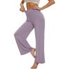 image:imageWiWi Pajamas Pants for Women Wide Leg Long Bottoms Bamboo Viscose Casual Loose Sweatpants High Waist Joggers SXXLEviolet