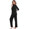 image:imageWiWi Pajamas Set for Women 34 Sleeve Top and Pants Viscose from Bamboo Lounge Set Soft Sleepwear Pjs with Pockets SXXLBlack