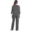 image:imageWiWi Pajamas Set for Women 34 Sleeve Top and Pants Viscose from Bamboo Lounge Set Soft Sleepwear Pjs with Pockets SXXLDark Heather Grey