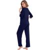 image:imageWiWi Pajamas Set for Women 34 Sleeve Top and Pants Viscose from Bamboo Lounge Set Soft Sleepwear Pjs with Pockets SXXLNavy
